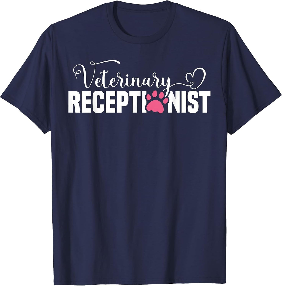 Veterinary Receptionist Appreciation Vet Receptionist T-Shirt - Navy Blue