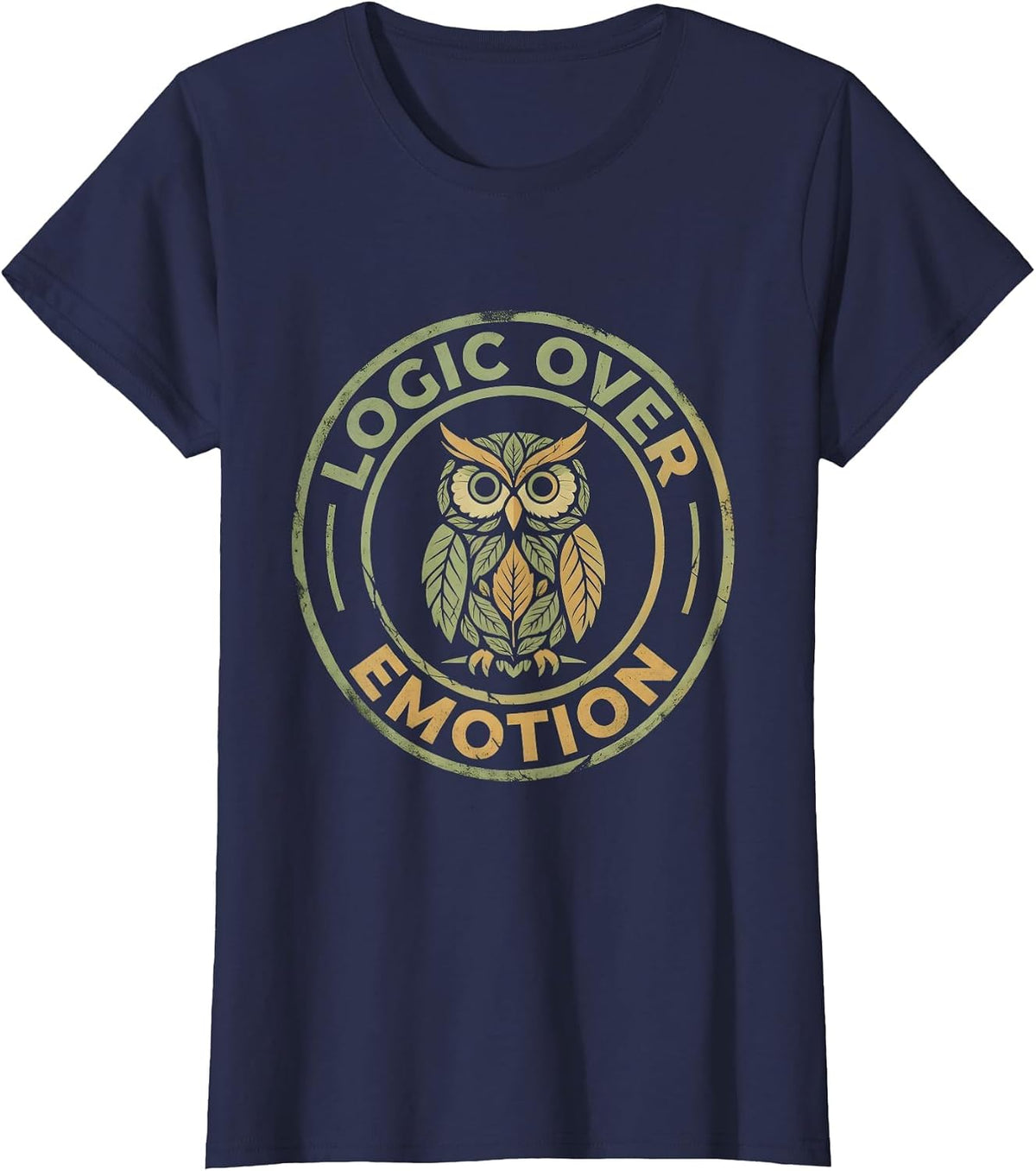Women's Logic Over Emotion Facts Over Feelings Design T-Shirt - Navy Blue