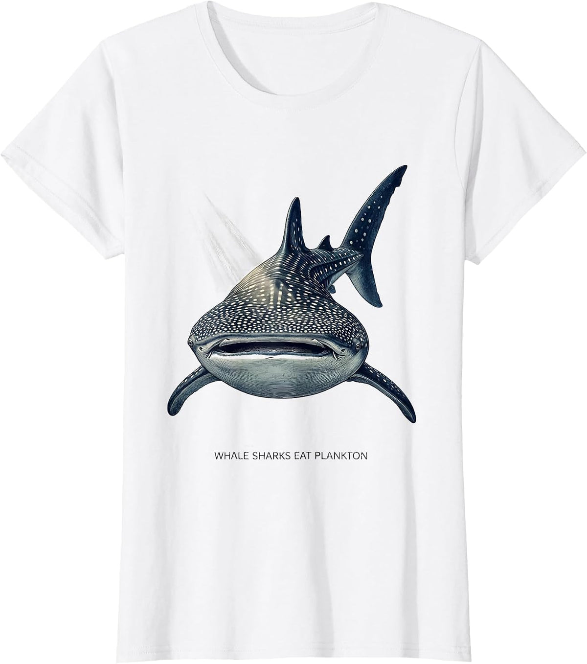 Whale Sharks Eat Plankton Funny Shark Lover Ocean Animal T-Shirt - White