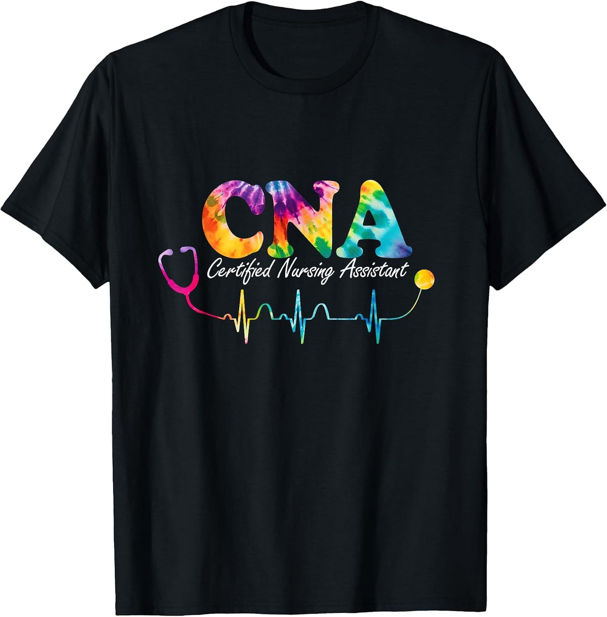 Certified Nursing Assistant Tie Dye CNA Nurse T-Shirt - Black
