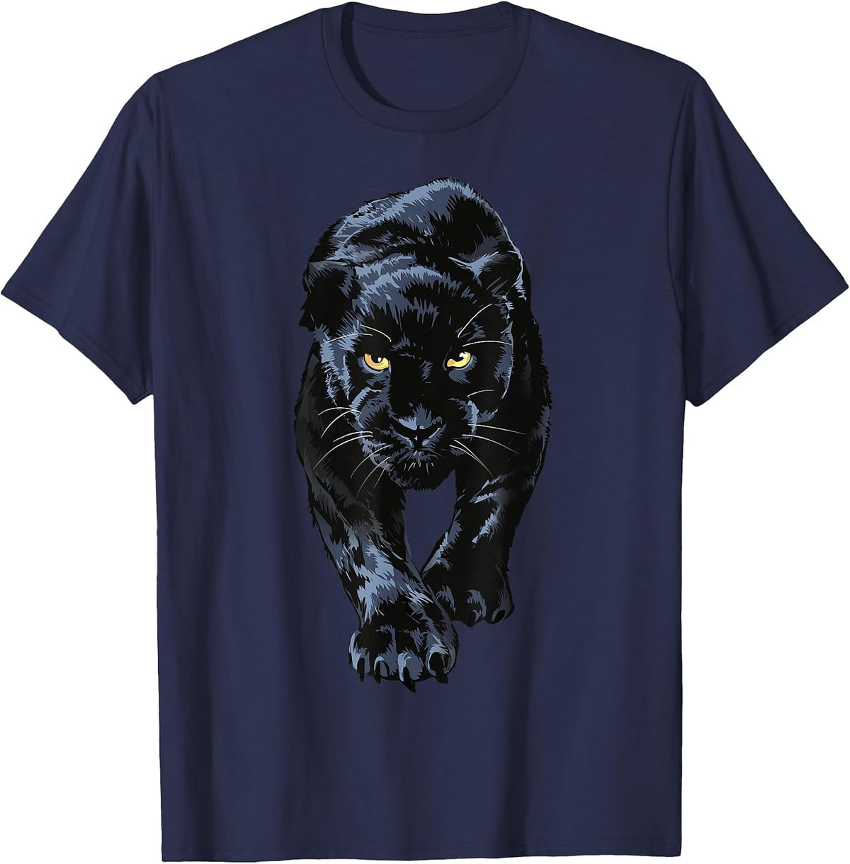 Black Panther Walking for Lovers Animal Leopard & Jaguar T-Shirt - Navy Blue