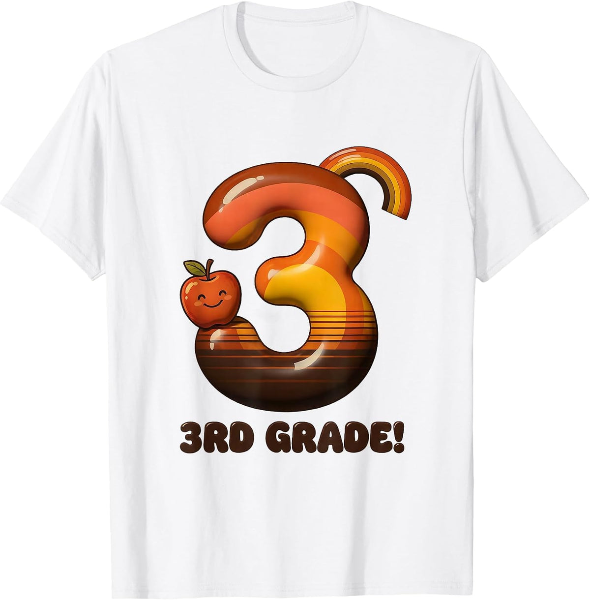 3rd Grade! Retro 70s Back To School First Day of Third Grade T-Shirt - White