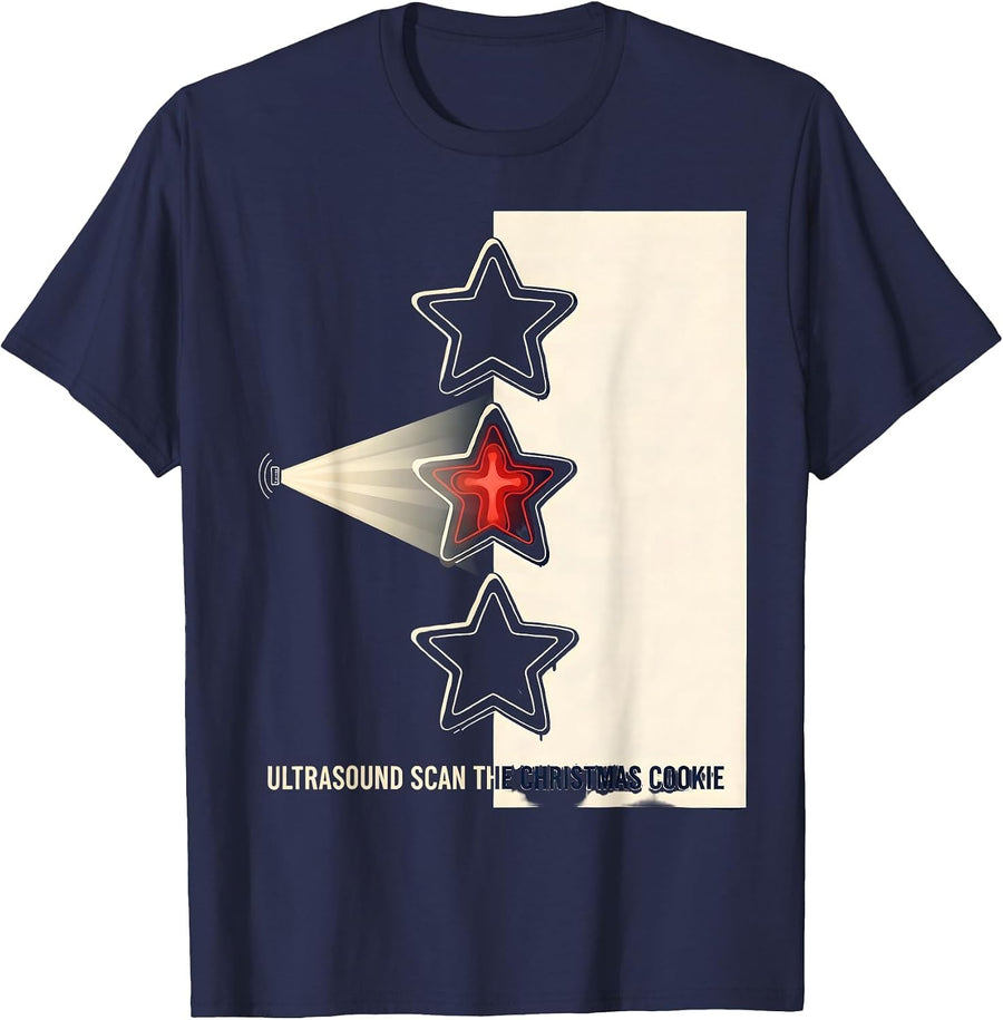 Ultrasound Scan The Christmas Cookie Funny Radiology Tech T-Shirt - Navy Blue