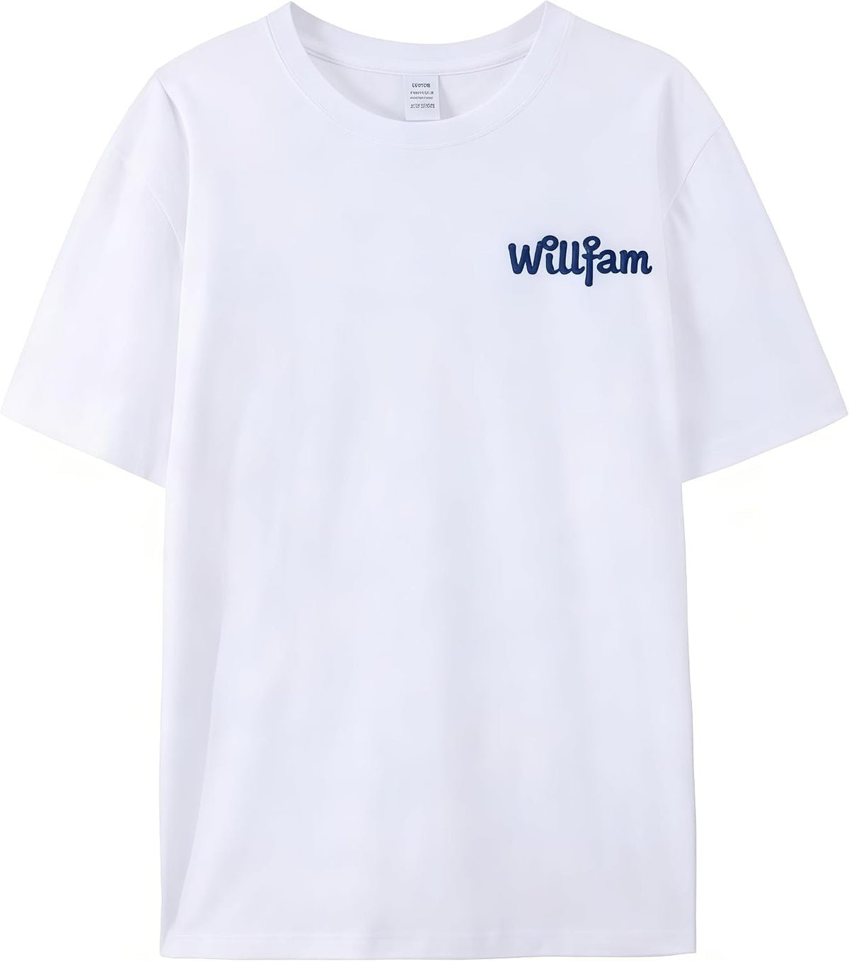 Custom Name Embroidered T-Shirt for Men Women - 100% Heavy Cotton Short Sleeve Tee (11 Colors, S-3XL) - White