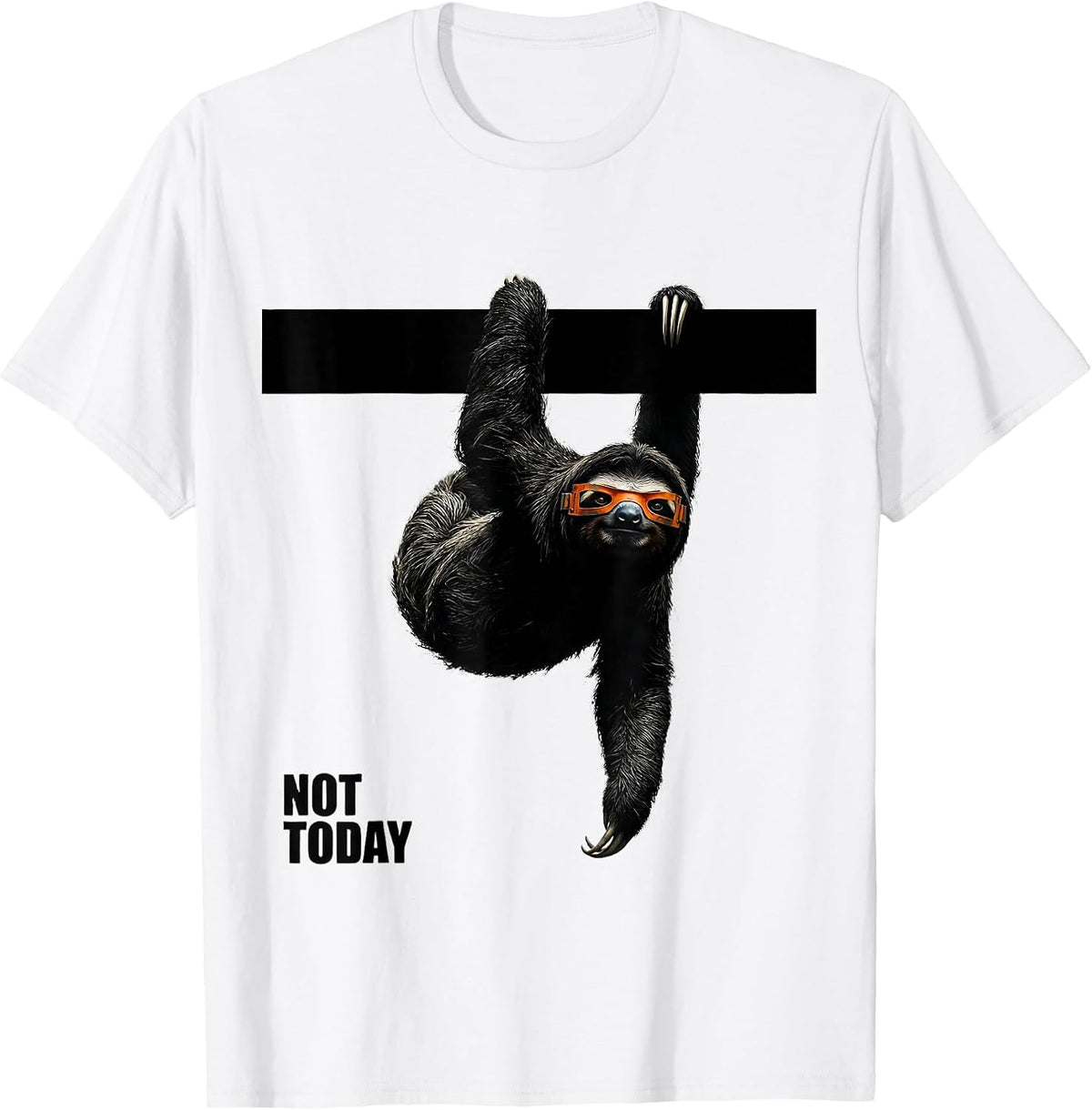 Men's Not Today Funny Sloth Lover Slow-Pace Humor T-Shirt - White