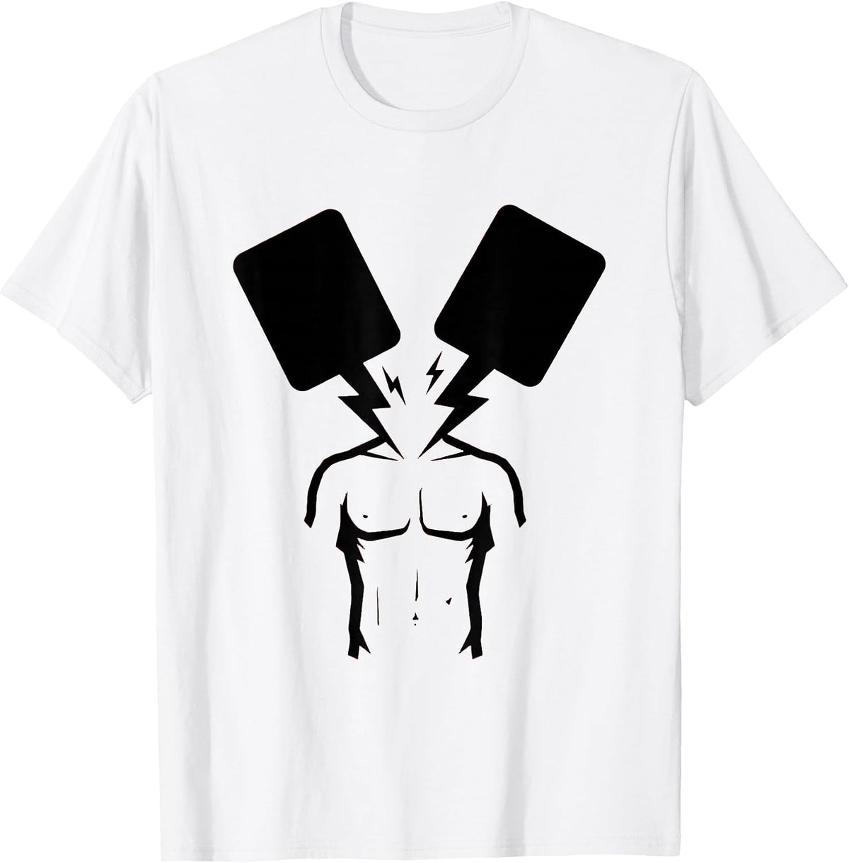 Men's EMT Defibrillator Paddles Sparking Graphic T-Shirt - White