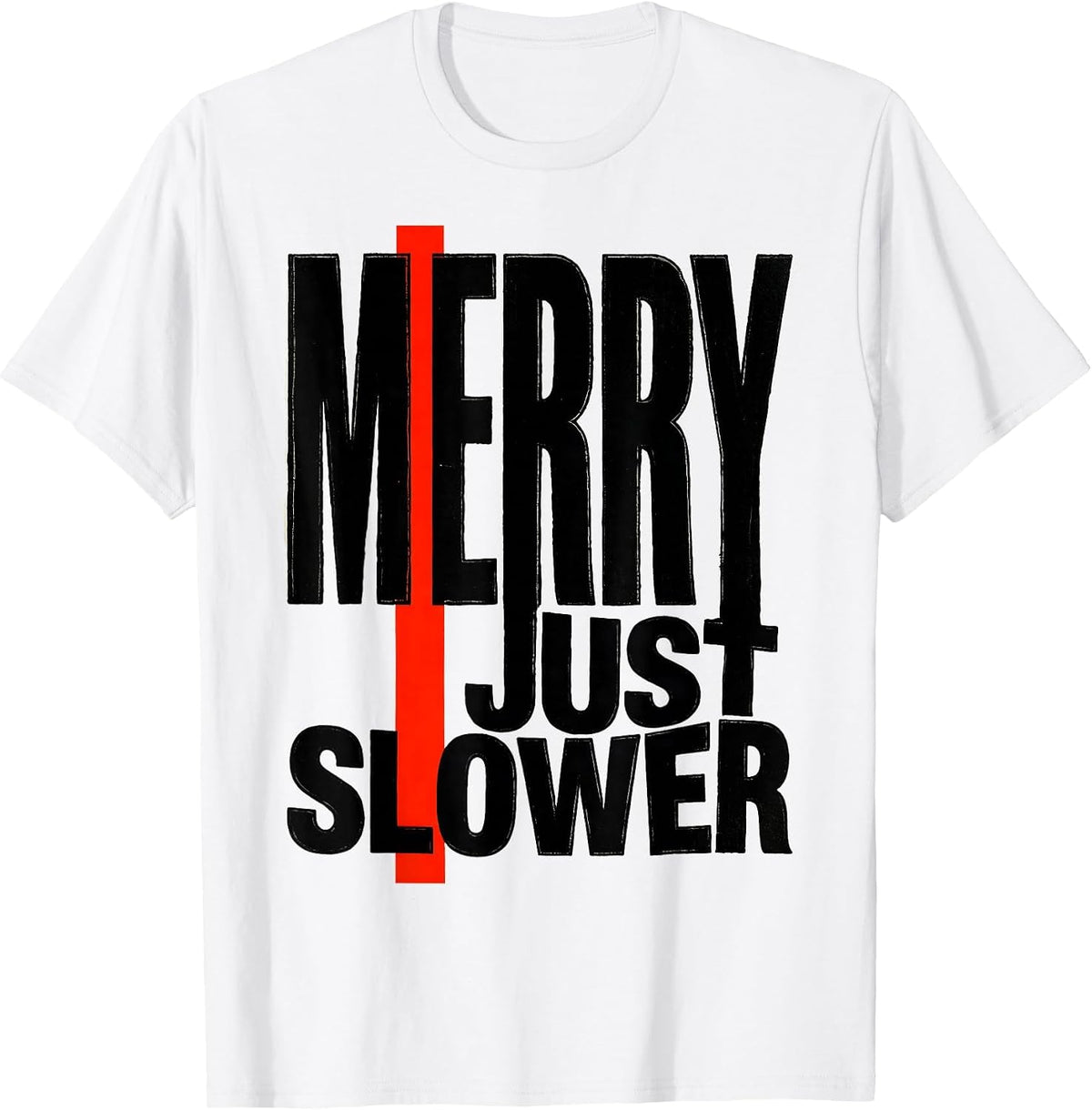 Men's Merry, Just Slower Funny Sloth Lover Christmas Ugly Sweater T-Shirt - White