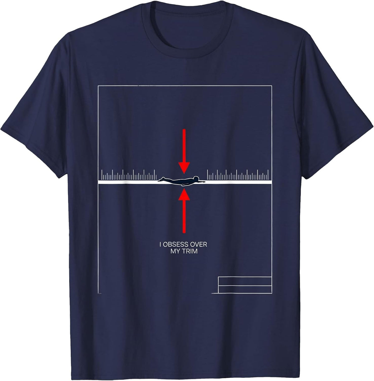 Men's I Obsess Over My Trim Funny Scuba Diving Diver Humor T-Shirt - Navy Blue