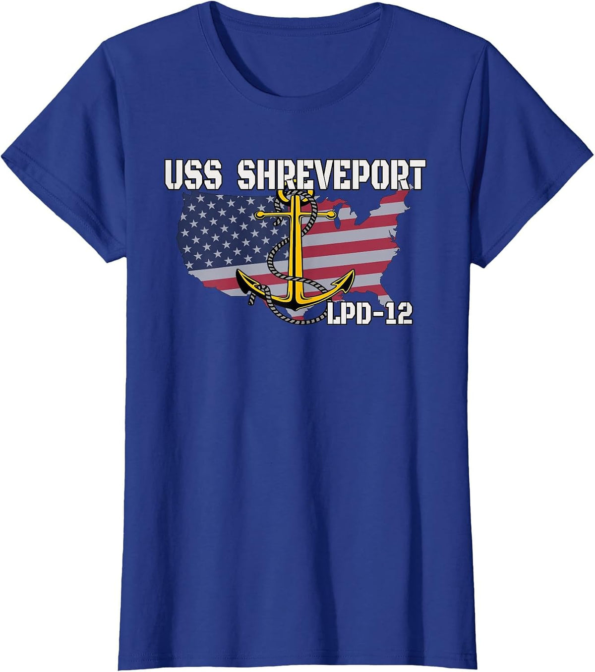 USS Shreveport LPD-12 Landing Platform Dock Veterans Father T-Shirt - Royal Blue