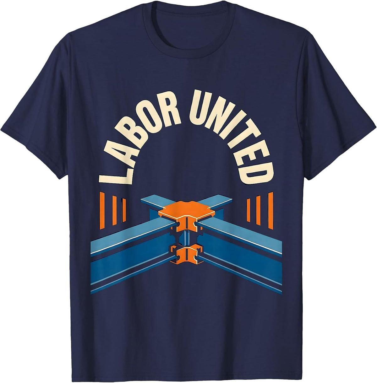 Labor United Proud Union Worker Solidarity Skilled Trades T-Shirt - Navy Blue