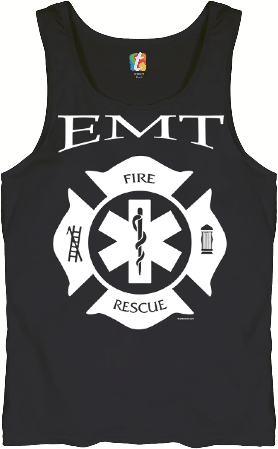 EMT Fire and Rescue Tank Top Emergency First Responder EMS Medic Men's Top - Black