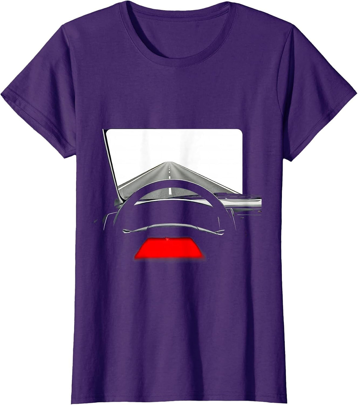 Women's EMT Ambulance Night Drive Graphic Tee T-Shirt - Purple