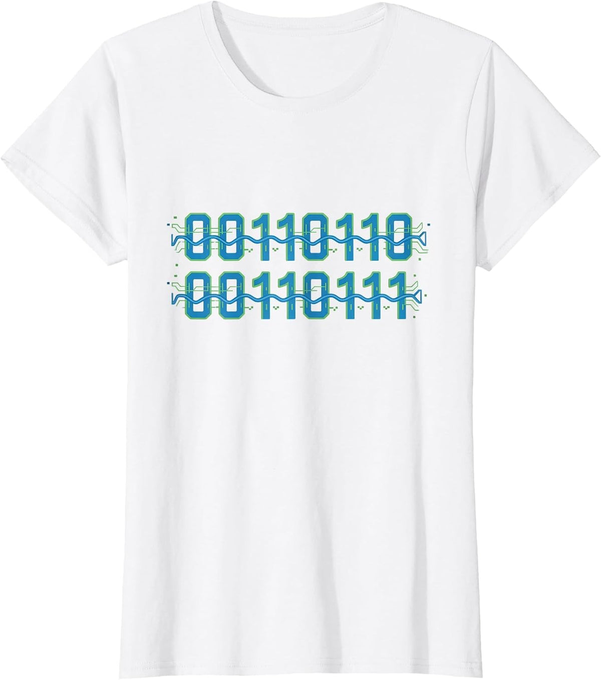 67 Binary Code Meme Six Seven Programming Tech Humor Coding T-Shirt - White