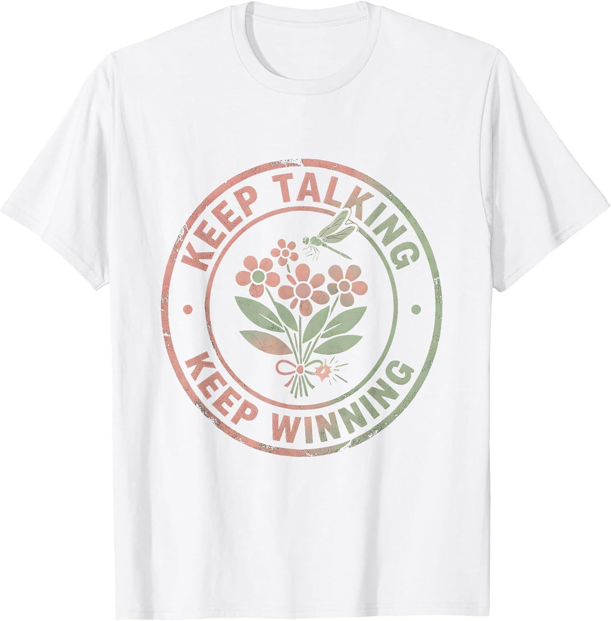 Men's Keep Talking Keep Winning Free Speech Design T-Shirt - White