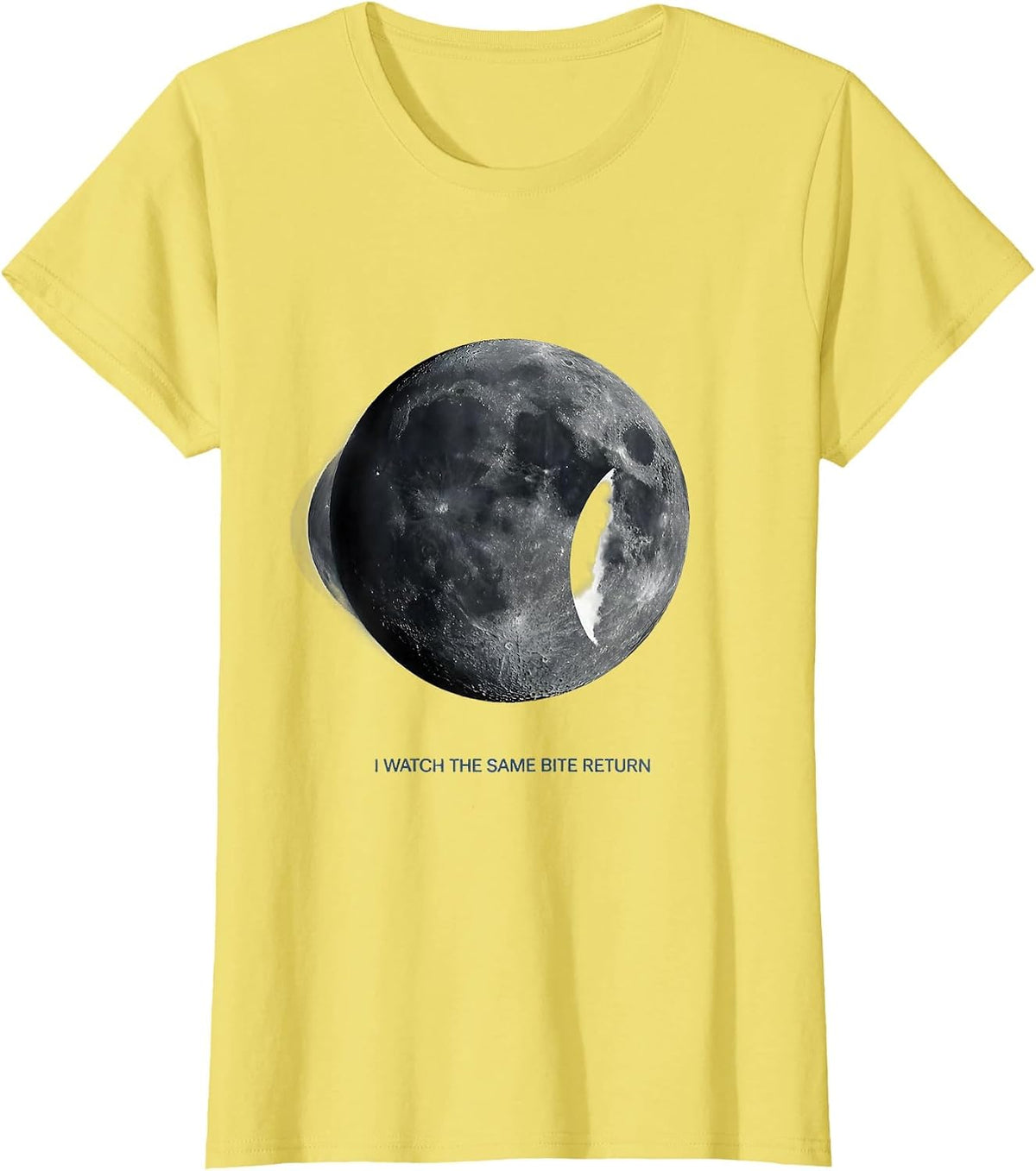 I Watch The Same Bite Return Editorial Conceptual Astronomy T-Shirt - Lemon Yellow