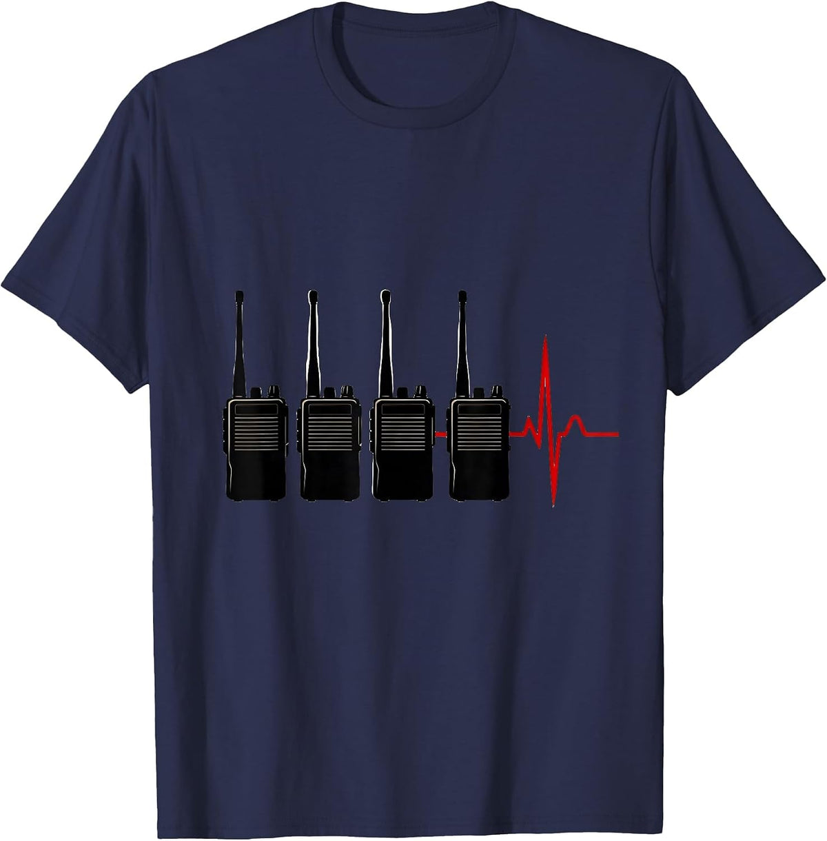 Dispatch Radio Silhouettes Dark Humor EMT Paramedic Gift T-Shirt - Navy Blue