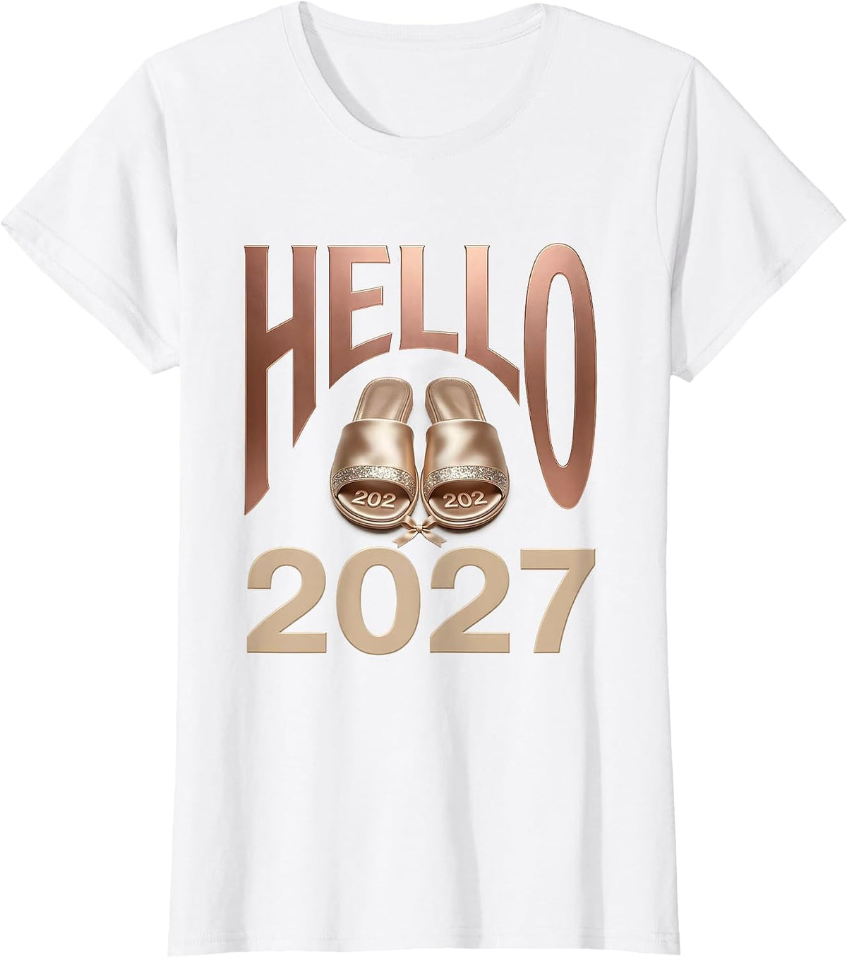 Hello, 2027 Playful Festive New Year's Eve Party Top T-Shirt - White