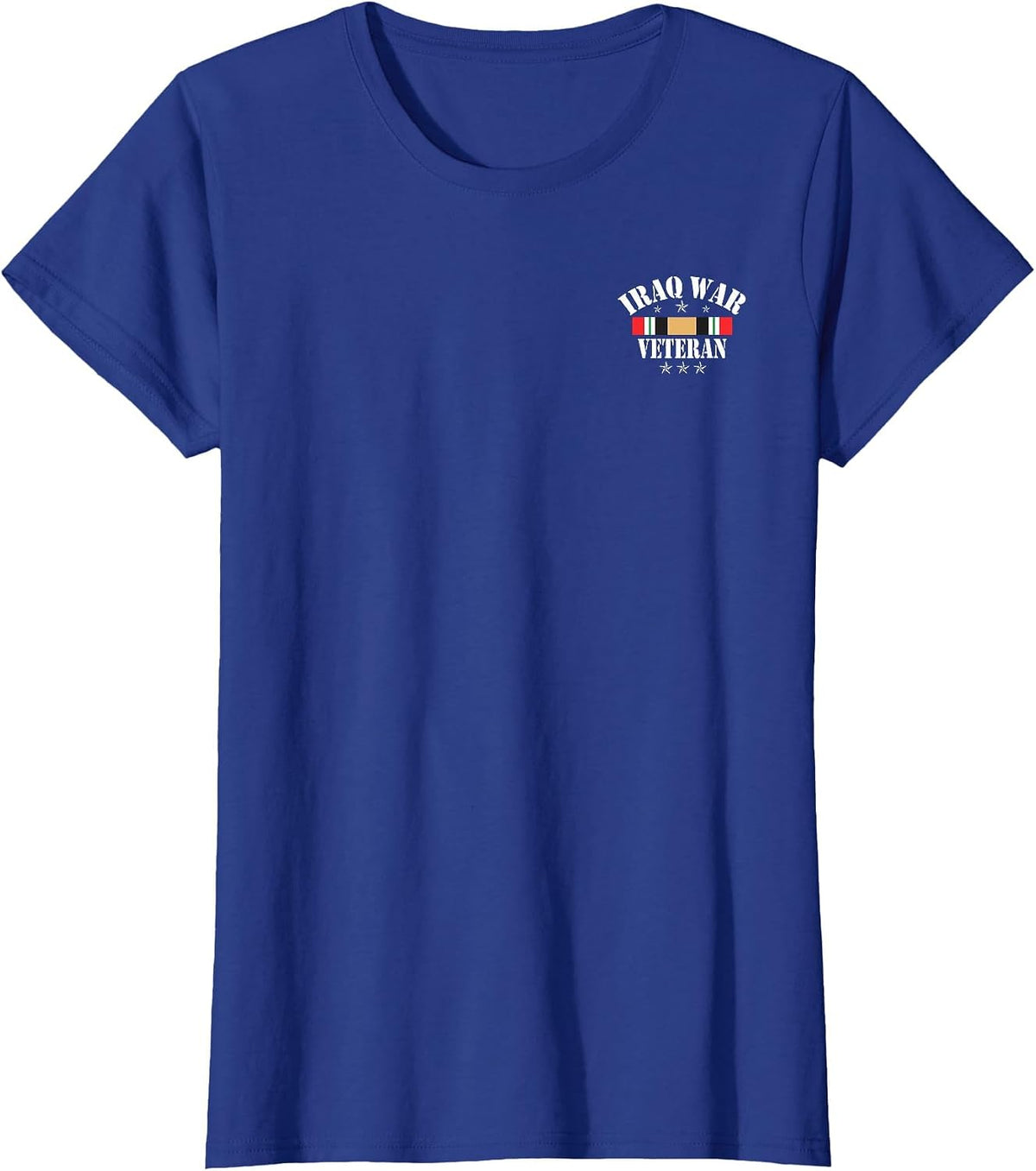 Iraq Veteran T-Shirt Iraq War Service Distressed Patriotic T-Shirt - Royal Blue