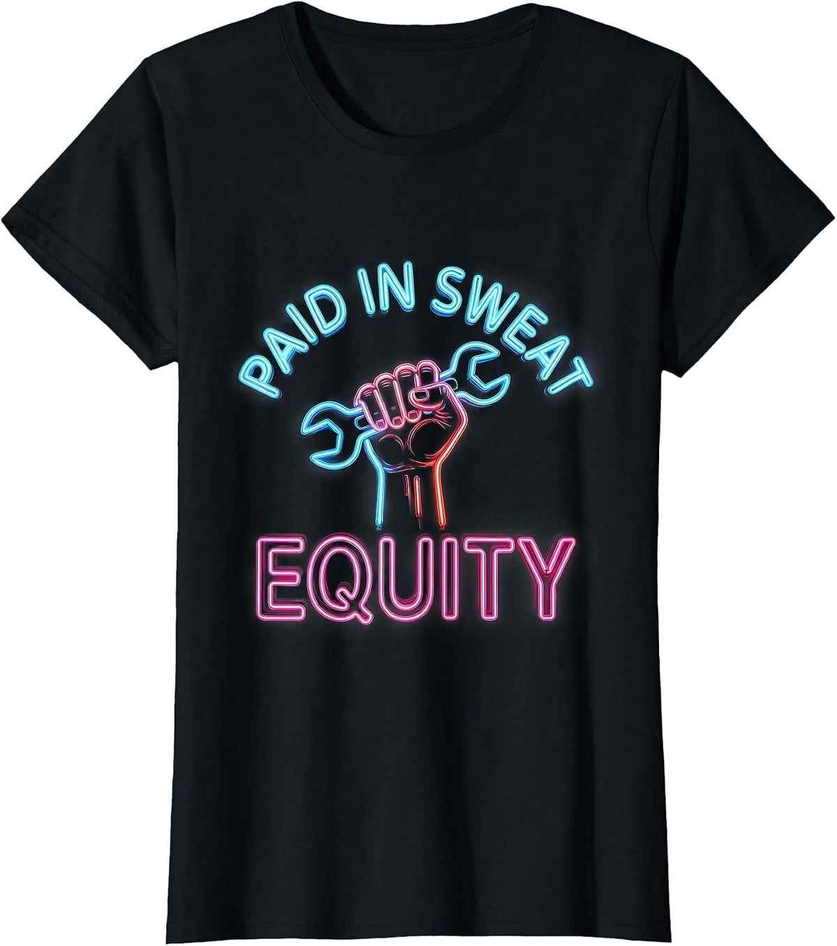 Paid in Sweat Equity Labor Day Design T-Shirt - Black