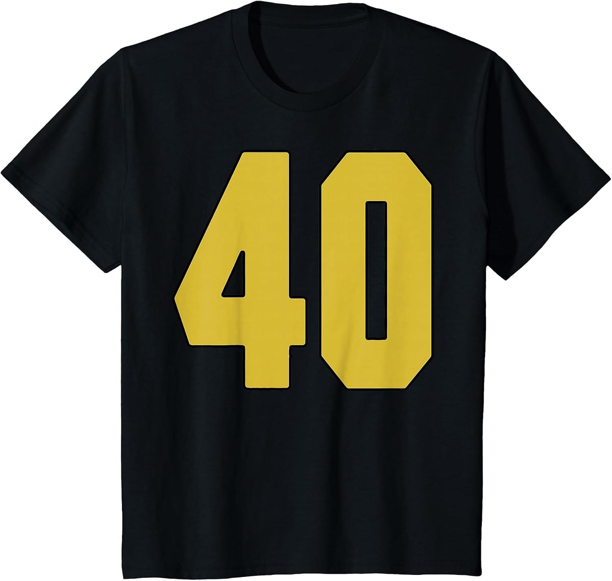 Old Gold Black Number 40 Jersey Player Uniform #40 T-Shirt - Black
