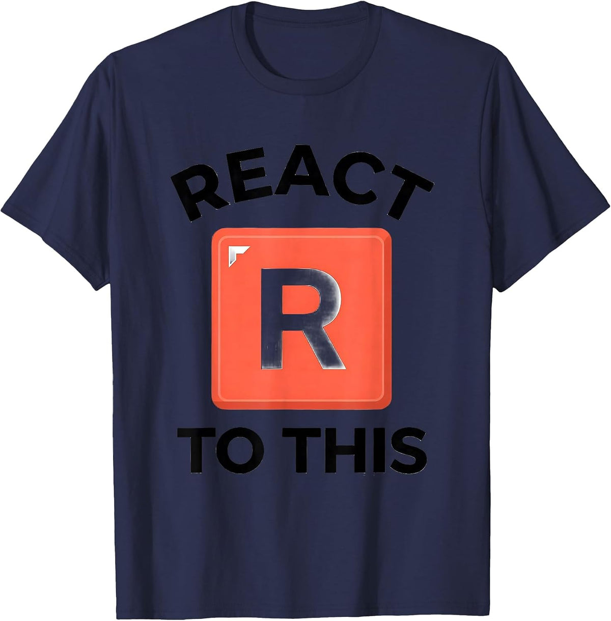 React To This Funny Chemistry Science Pun Humor T-Shirt - Navy Blue