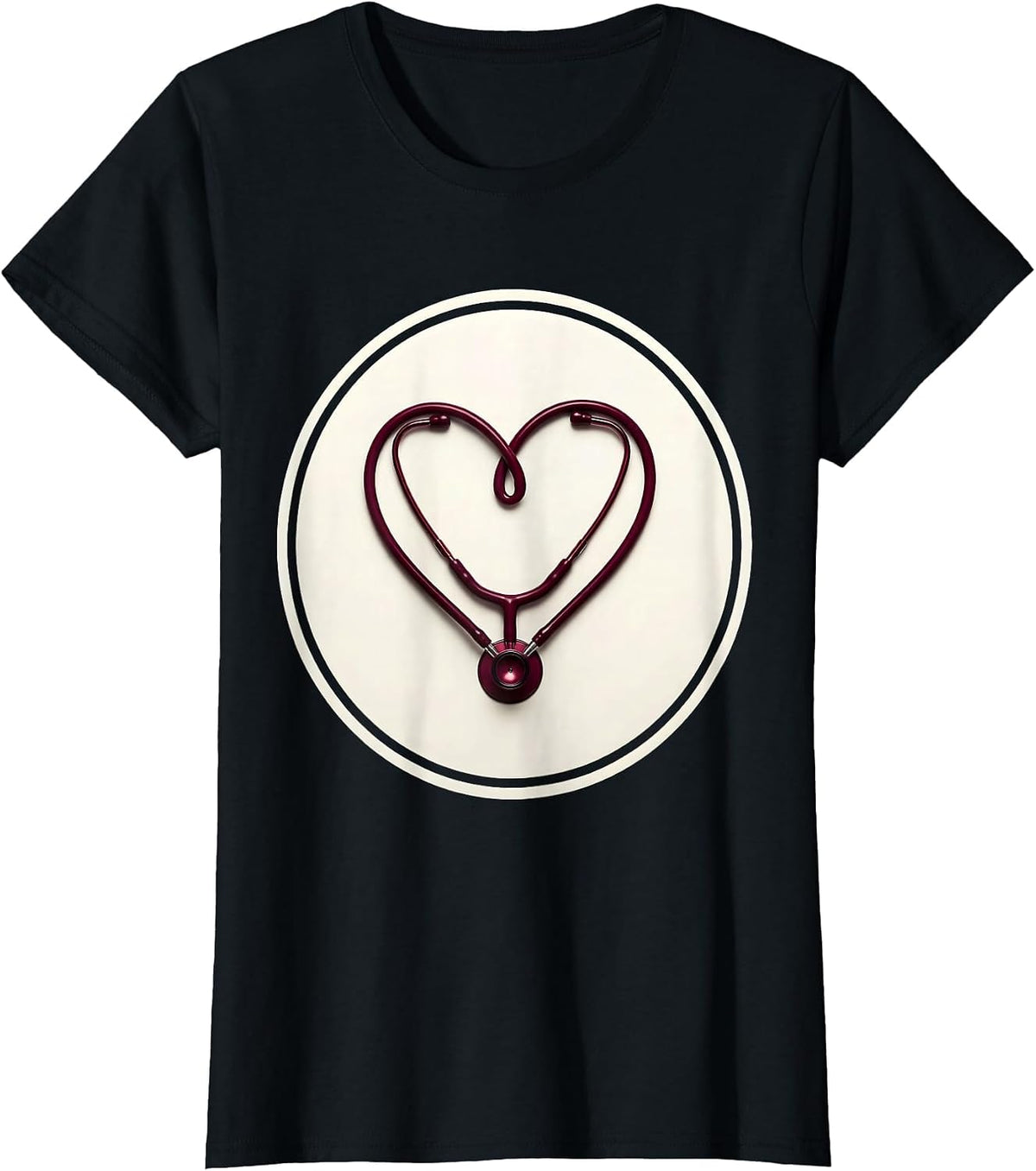 Stethoscope Heart Medical Assistant Gift T-Shirt - Black