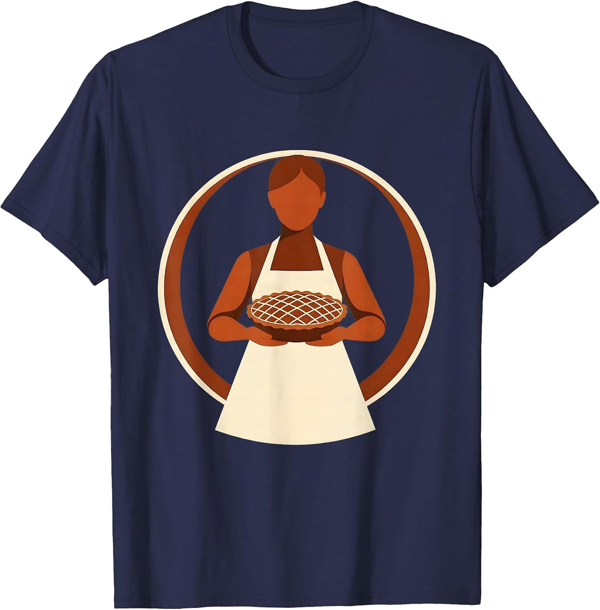 Men's Mrs. Baker Pie Illustration Graphic Tee T-Shirt - Navy Blue