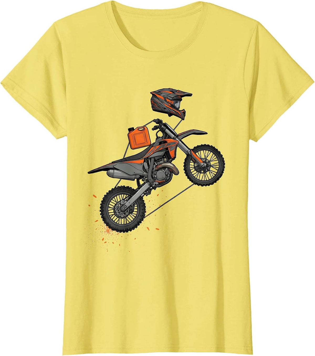Dirt Bike Exploded View Technical Motocross Rider T-Shirt - Lemon Yellow