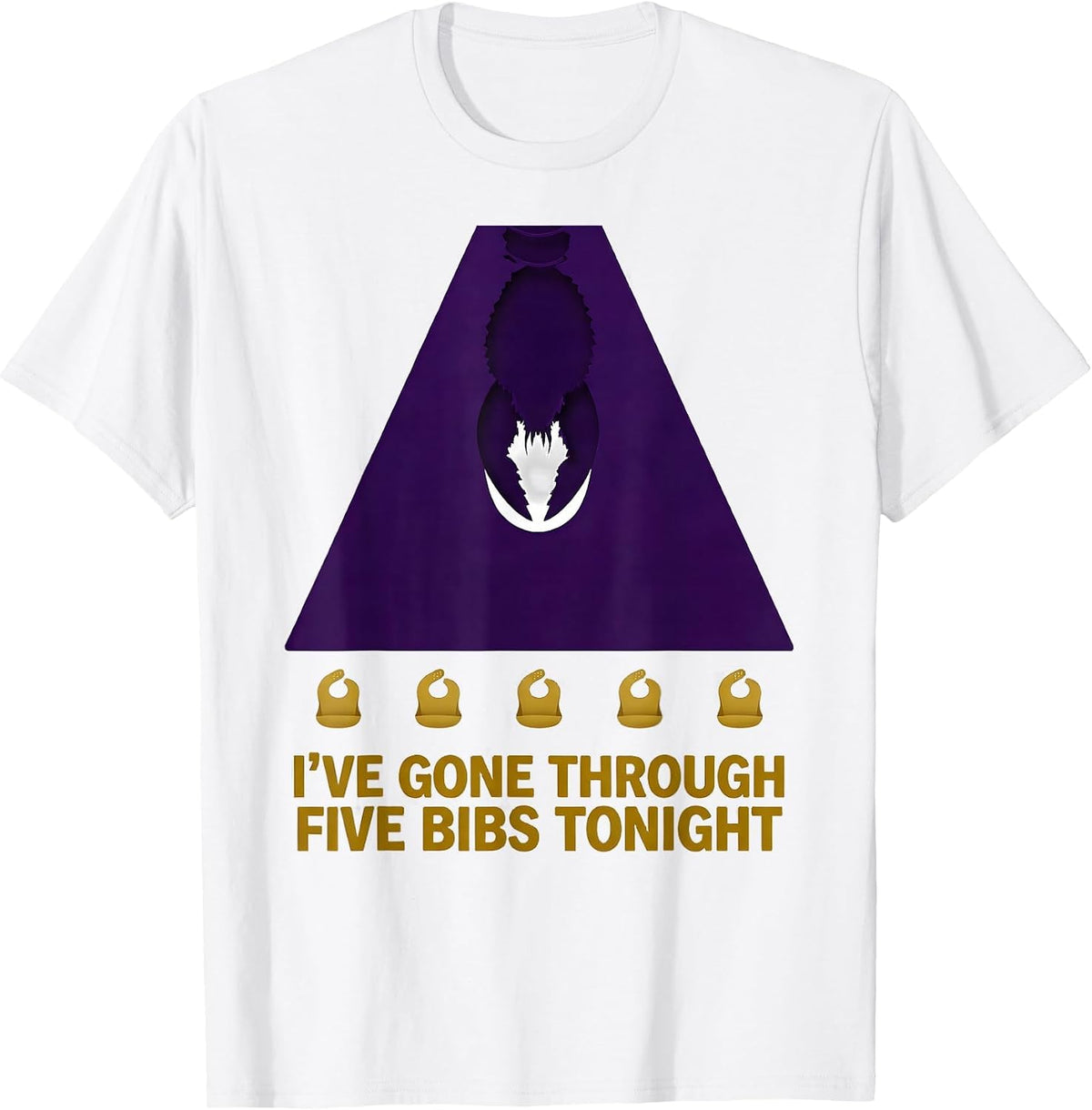 Men's I've Gone Through Five Bibs Tonight Funny Mardi Gras T-Shirt - White