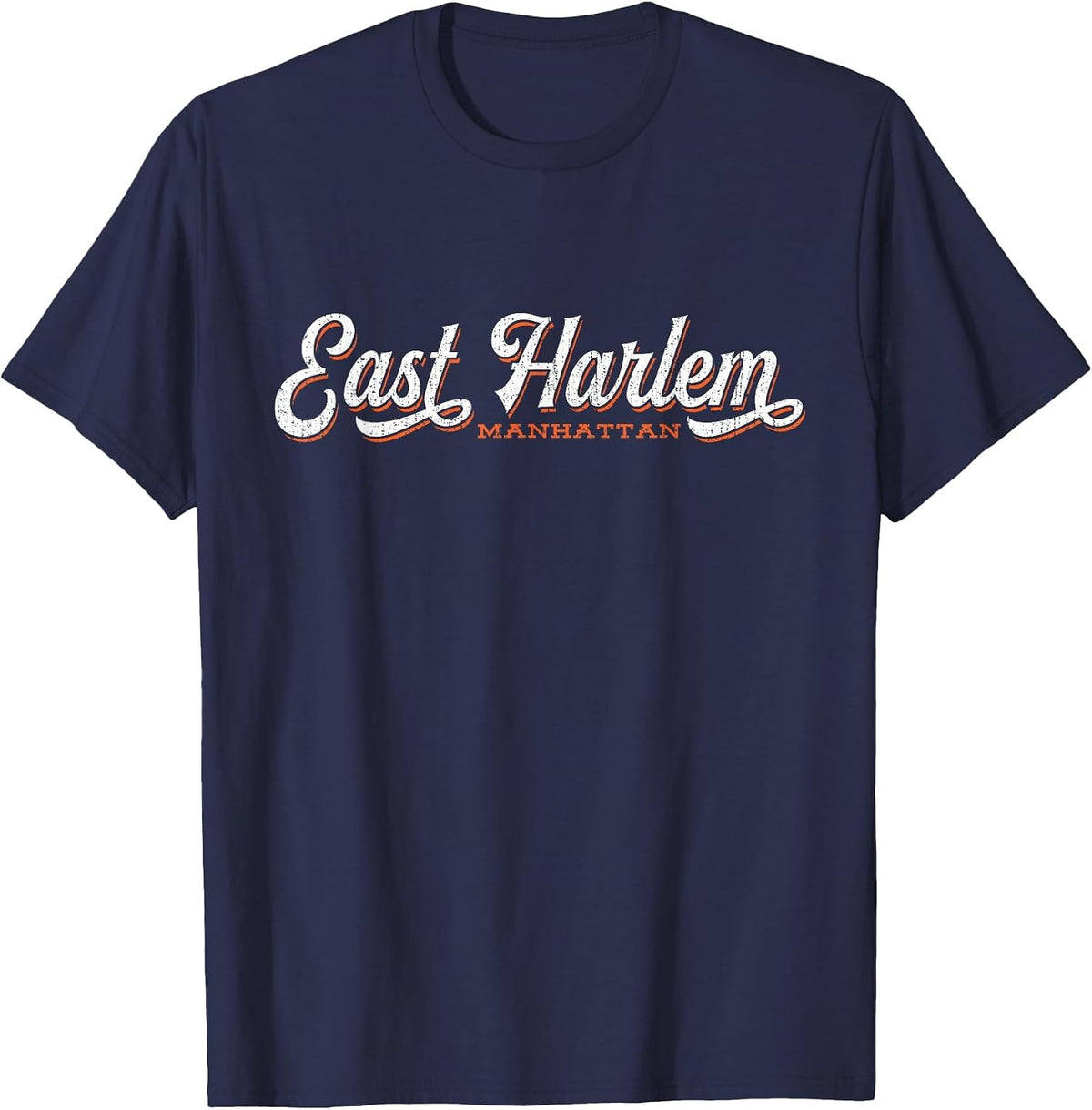 East Harlem New York Tshirt | Cool Retro Manhattan NYC tee T-Shirt - Navy Blue