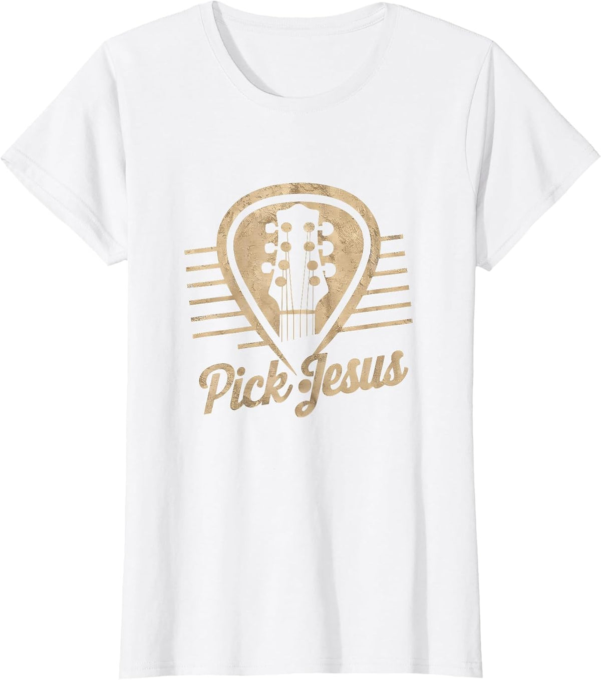 Jesus Music Pastor Happy Easter Day Guitar Pick T-Shirt - White