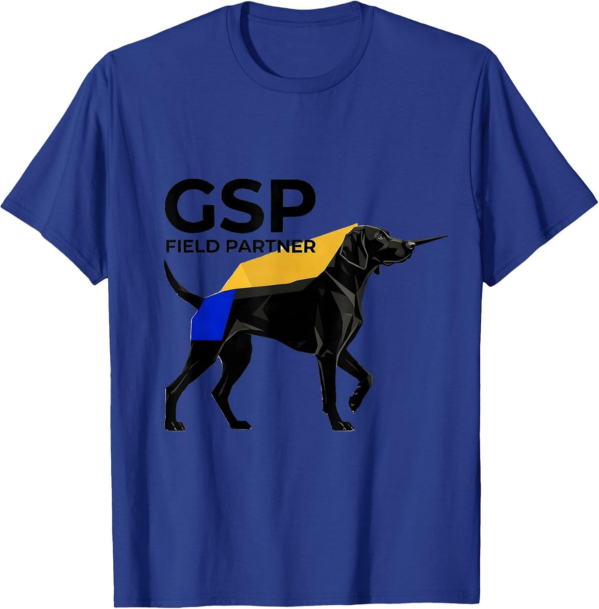 GSP Field Partner Geometric German Shorthaired Pointer Dog T-Shirt - Royal Blue