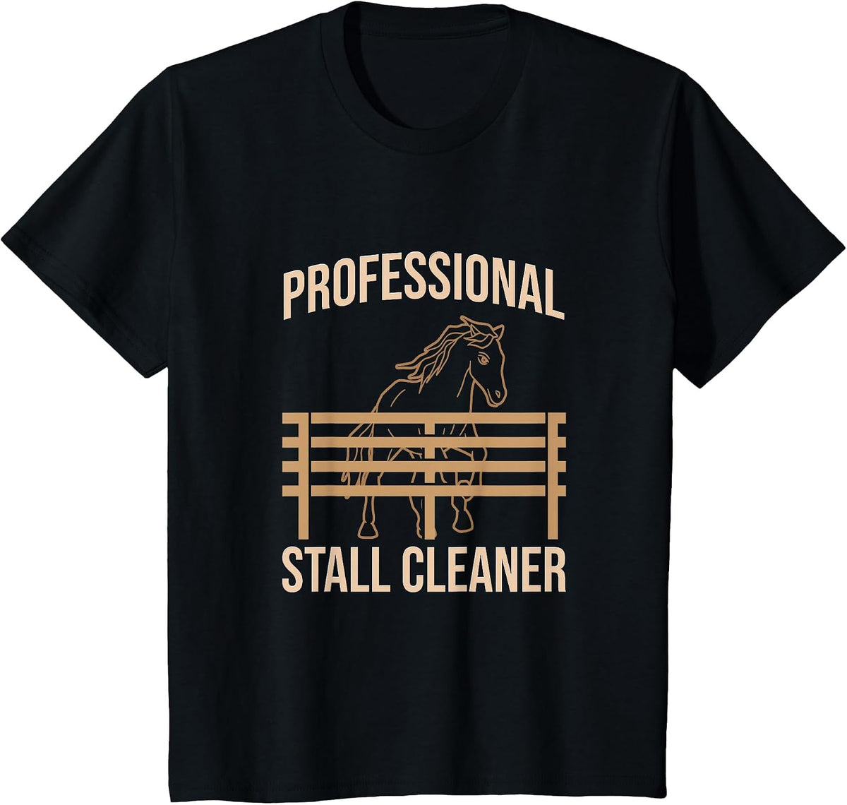 Professional Stall Cleaner Quote Horse Lover Equestrian Barn T-Shirt - Black