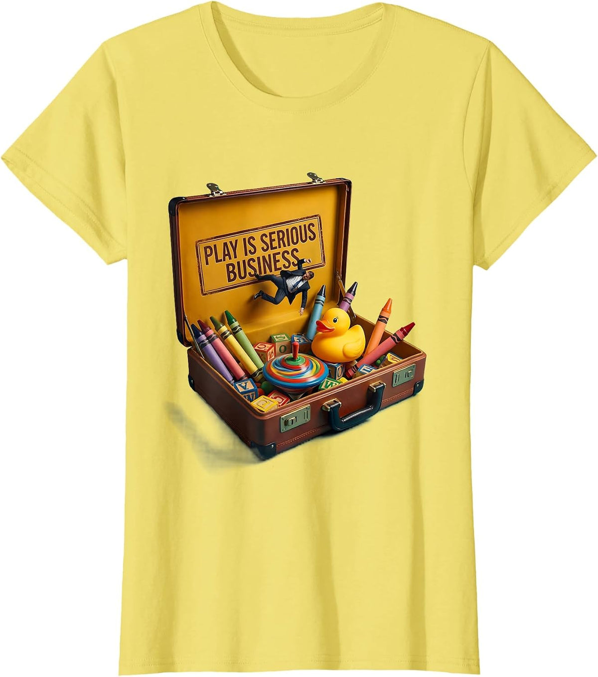 Play Is Serious Business Prek Teacher Design T-Shirt - Lemon Yellow