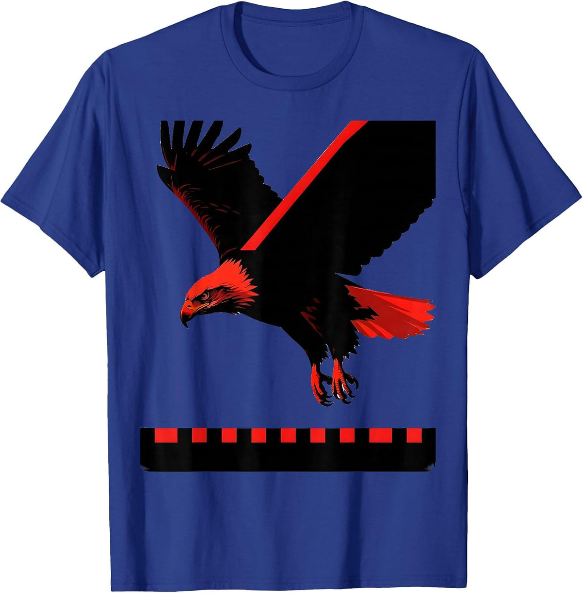 Men's Bald Eagle Descending Vintage Sports Fan Patriotic Pride T-Shirt - Royal Blue
