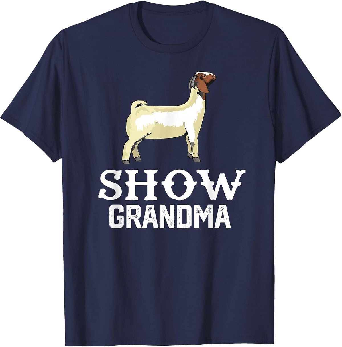 Show Boer Goat Grandma T-Shirt - Navy Blue