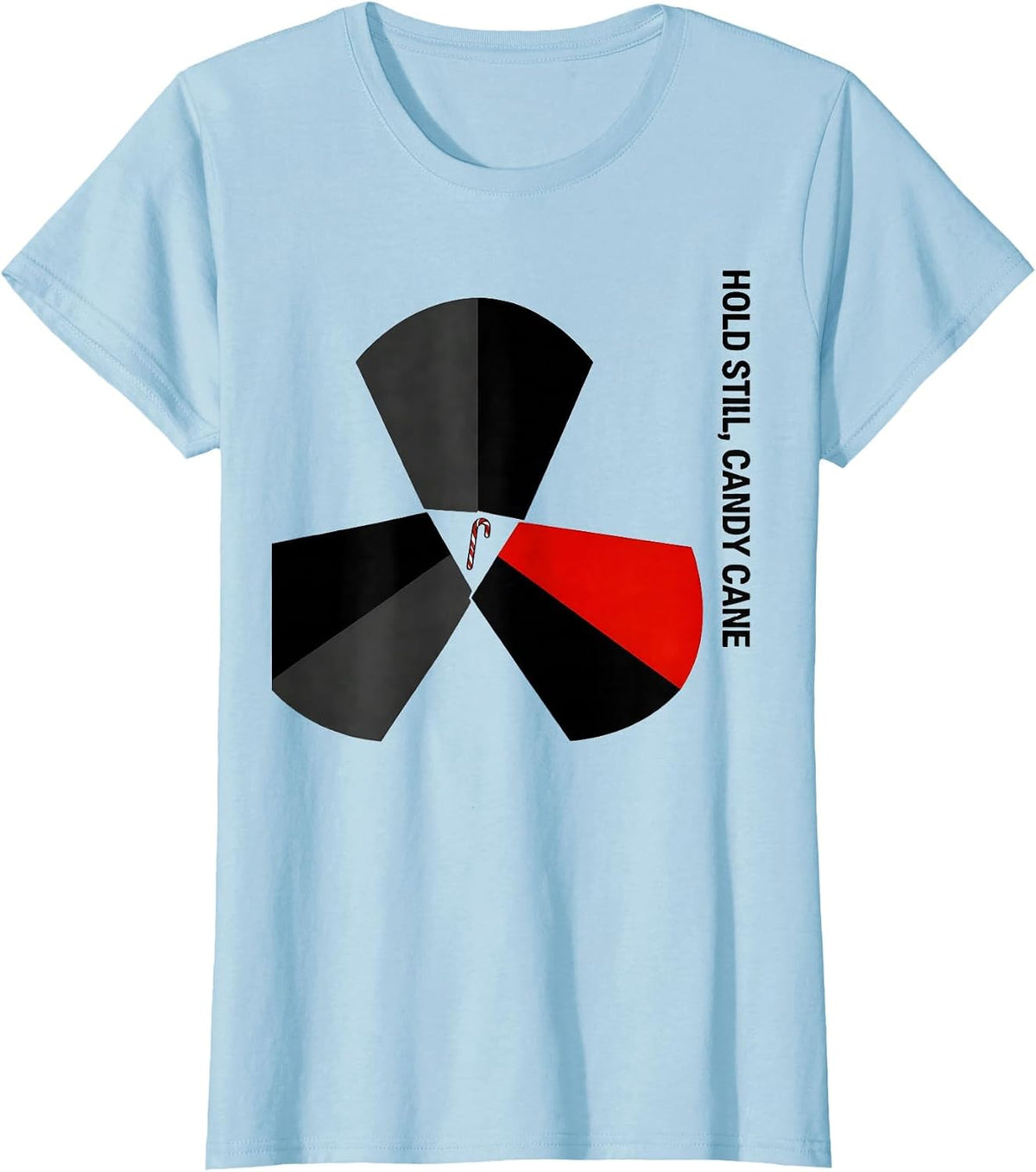 Hold Still Candy Cane Minimalist Radiology Tech Christmas T-Shirt - Baby Blue