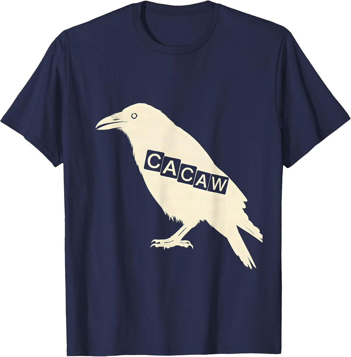 Men's Ca Caw! Funny F Caw F Crow Humor Gothic Raven Pun T-Shirt - Navy Blue