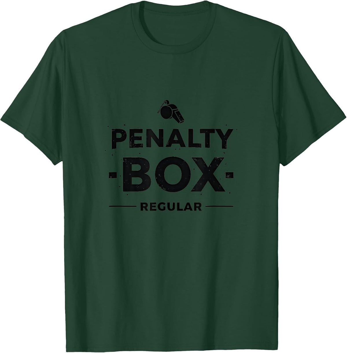 Penalty Box Regular Hockey Referee Design T-Shirt - Dark Green
