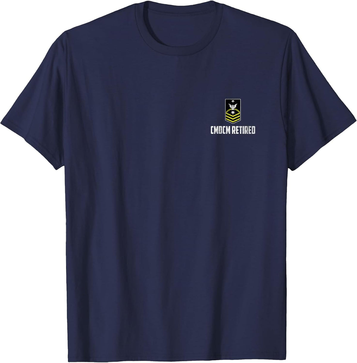 Retired E-9 Command Master Chief Petty Officer CMDCM Rank T-Shirt - Navy Blue