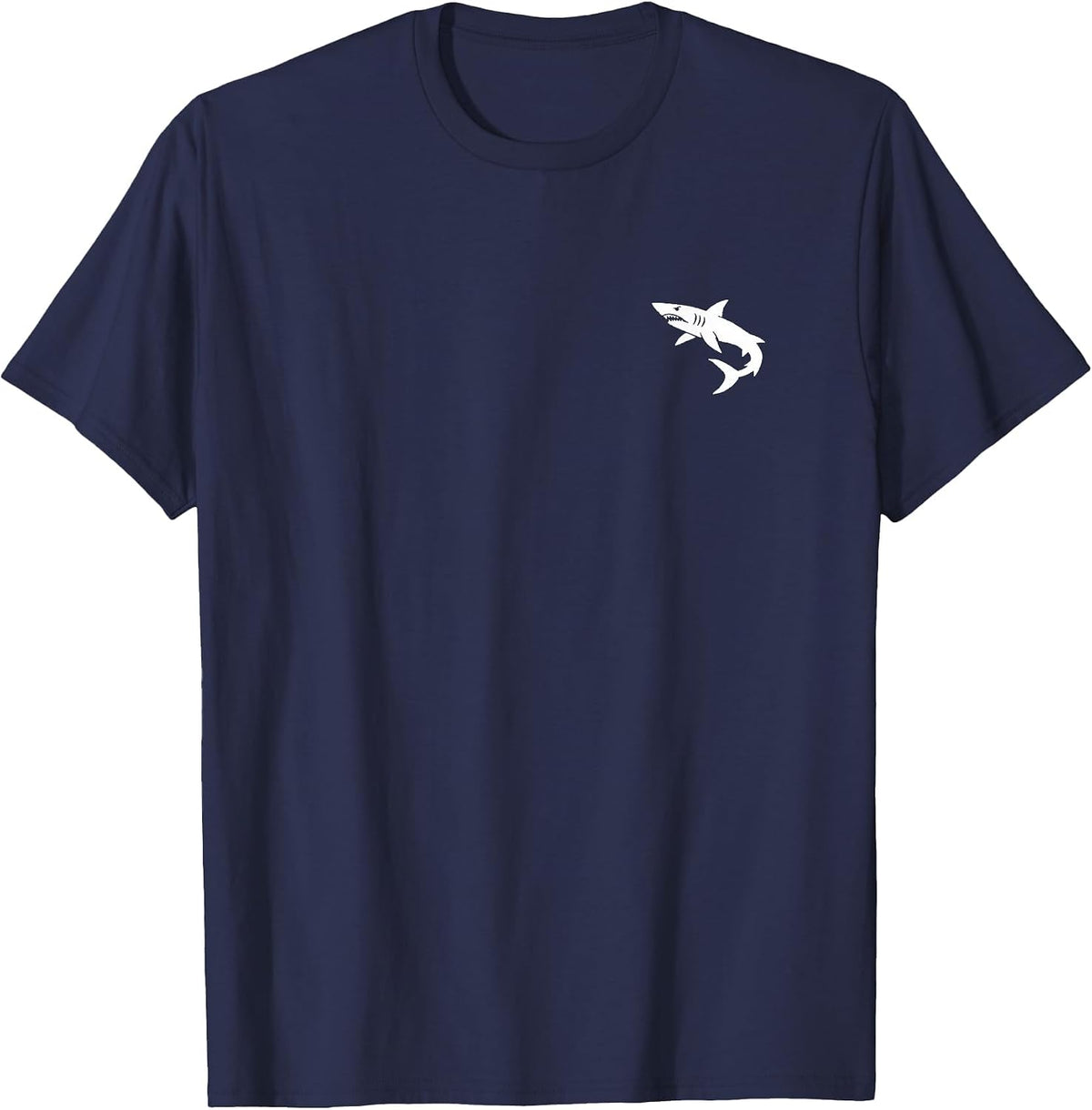 Mako Shark Minimalist Black and White T-Shirt - Navy Blue