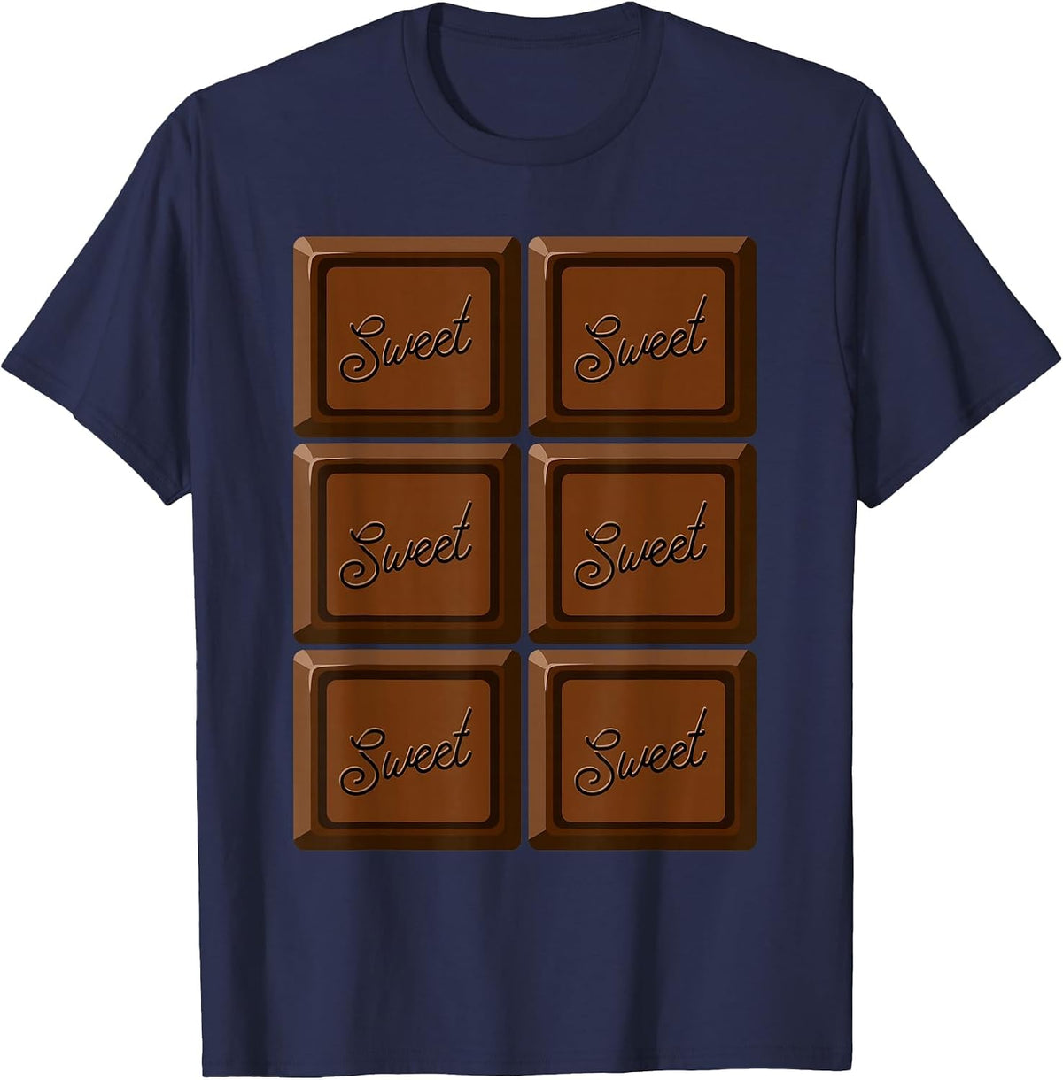 Funny Halloween Costume Chocolate Bar T-Shirt - Navy Blue