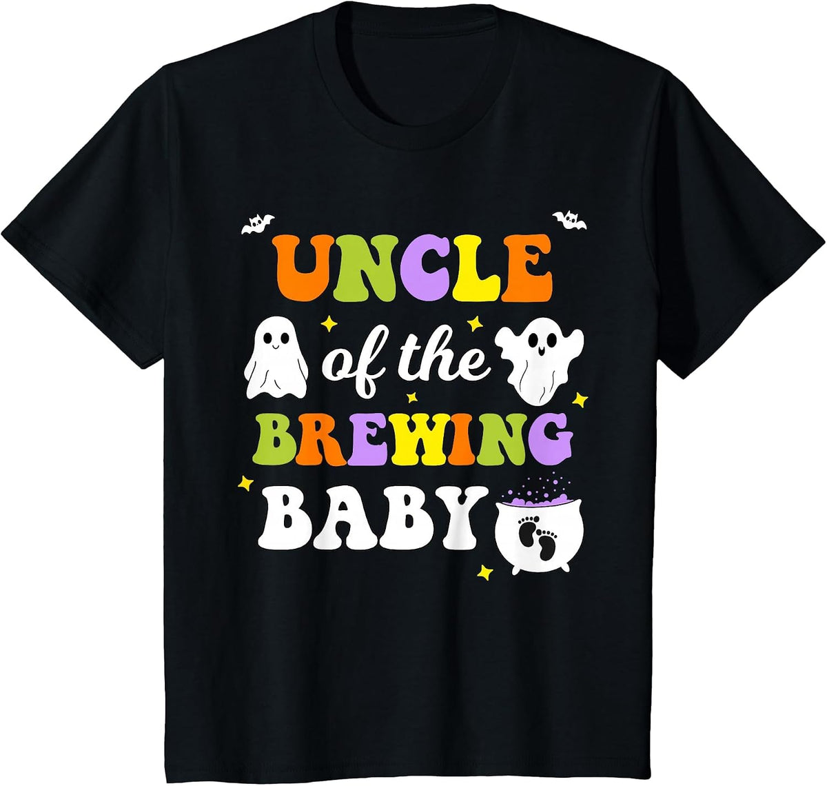 Uncle of the Brewing Baby Halloween Theme Baby Shower T-Shirt - Black