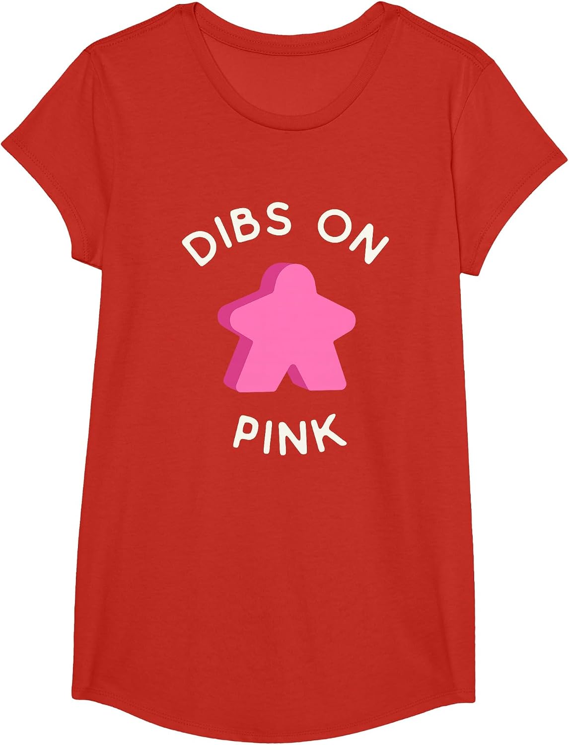 I Call Dibs on the Pink Meeple 'Coz I Always Play Pink! T-Shirt - Girls Red