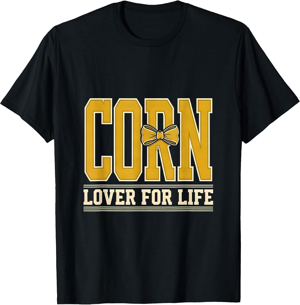 Men's Corn Lover For Life Fun Farming Design T-Shirt - Black