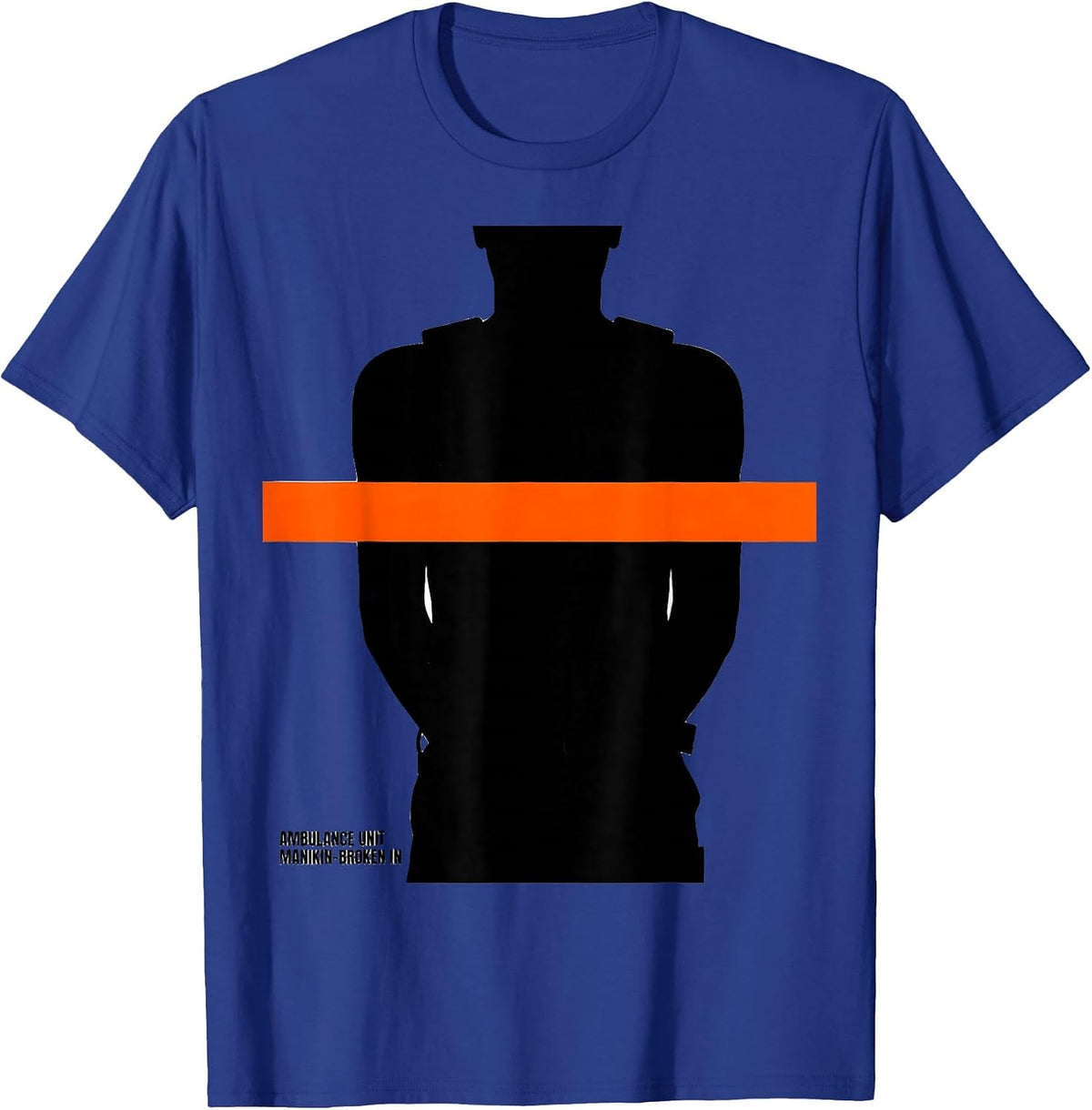 Men's Ambulance Unit Manikin-Broken In Brutalist EMT Paramedic T-Shirt - Royal Blue