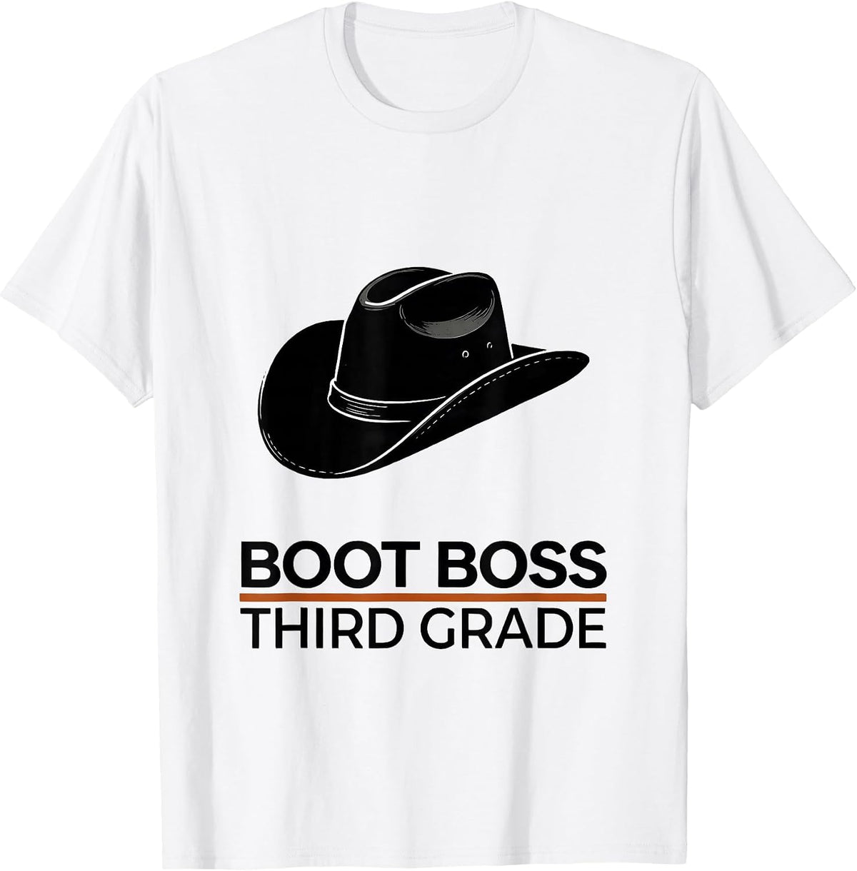 Men's Boot Boss Third Grade Western Teacher Back To School T-Shirt - White