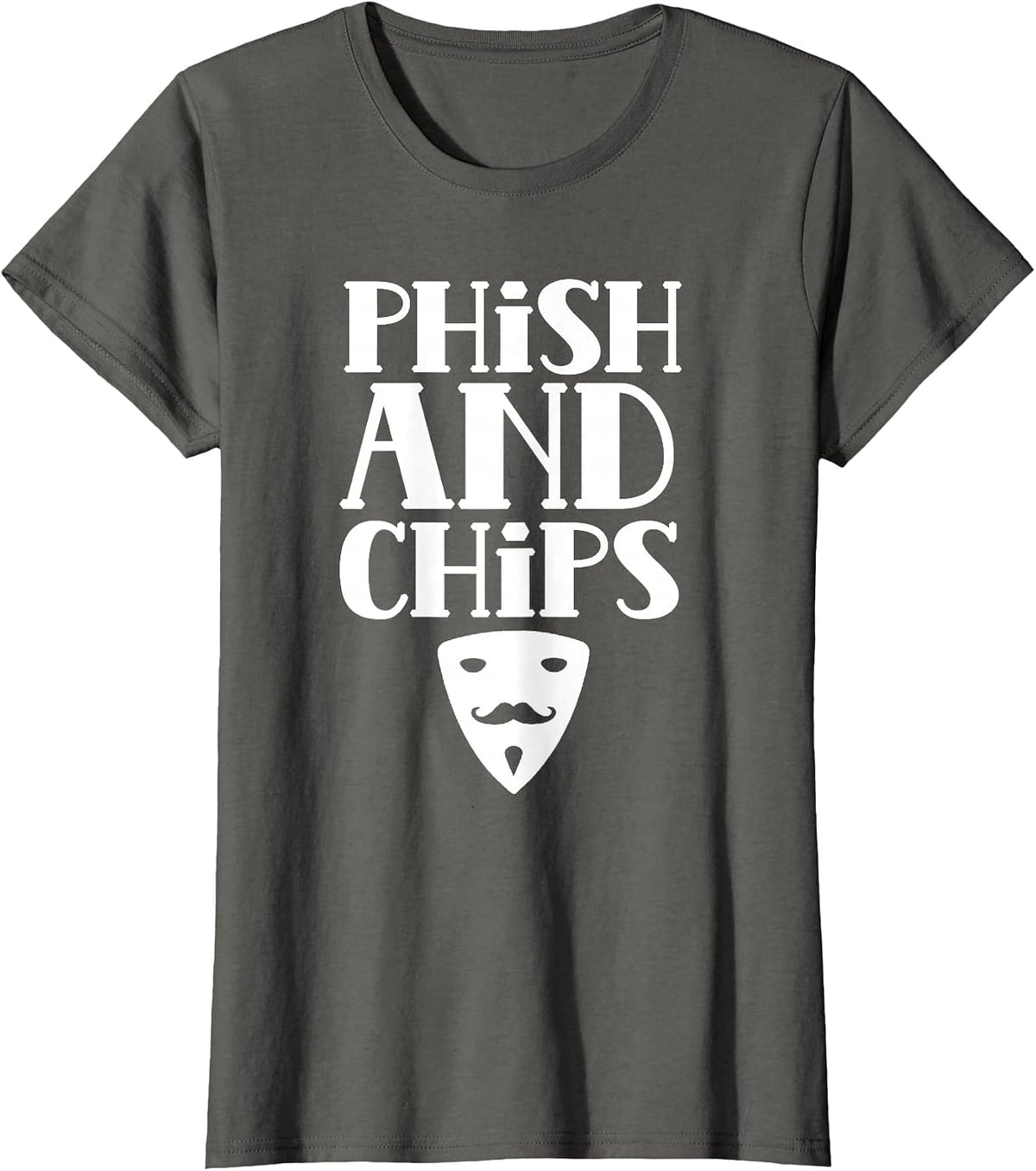Phish and Chips Computer Hacking It Hacker Hack T-Shirt - Asphalt Grey