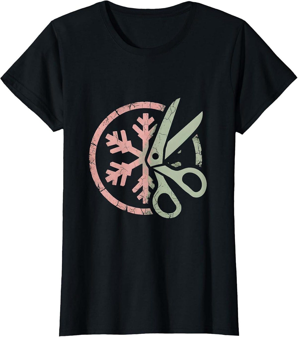 Third Grade Teacher Snowflake Scissors Art T-Shirt - Black