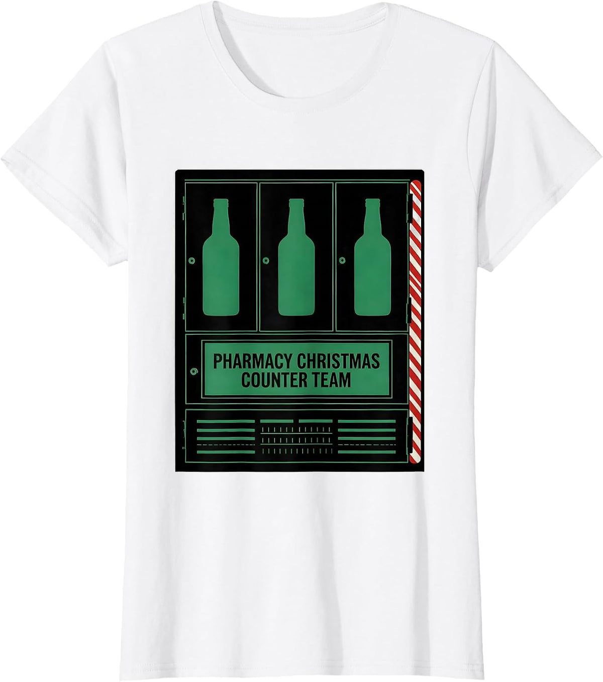 Women's Pharmacy Christmas Counter Team Funny Pharmacy Tech Squad T-Shirt - White